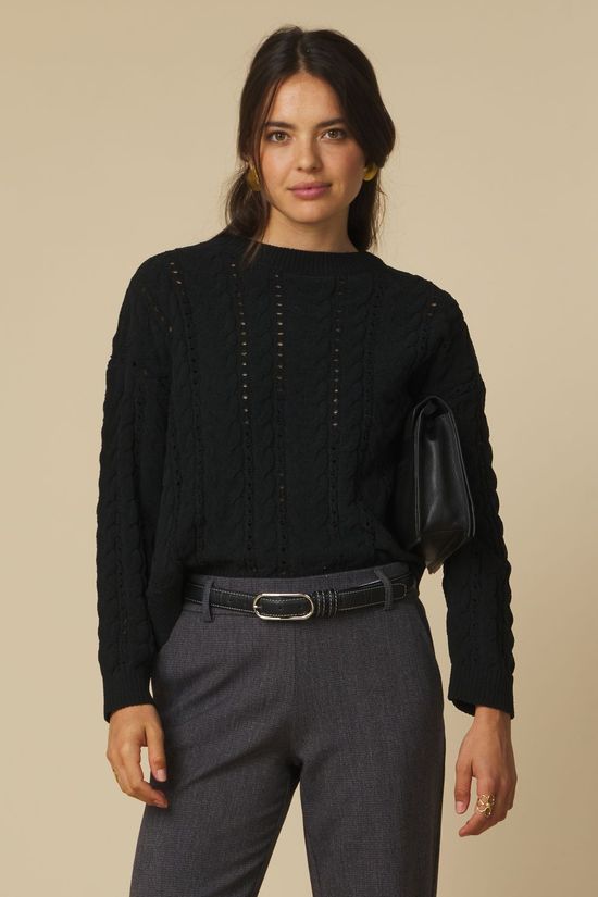 Only Pull Elly Black Detail:All Over Cable