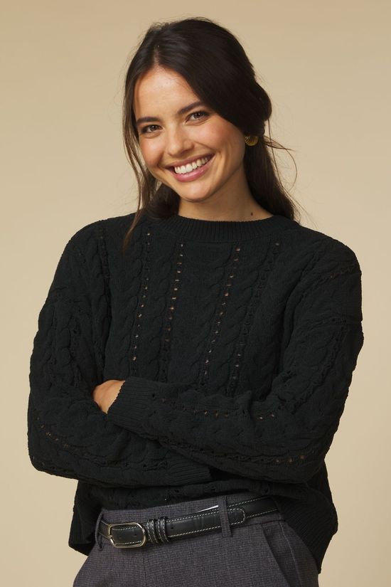 Only Pull Elly Black Detail:All Over Cable