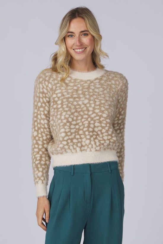 Vero Moda Pull Jungle Birch Pattern:Silver Mink/Bambi