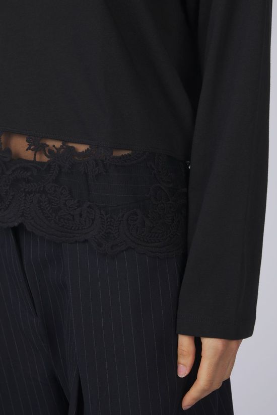 Only T-Shirt Vivvi Black Detail:Black Lace