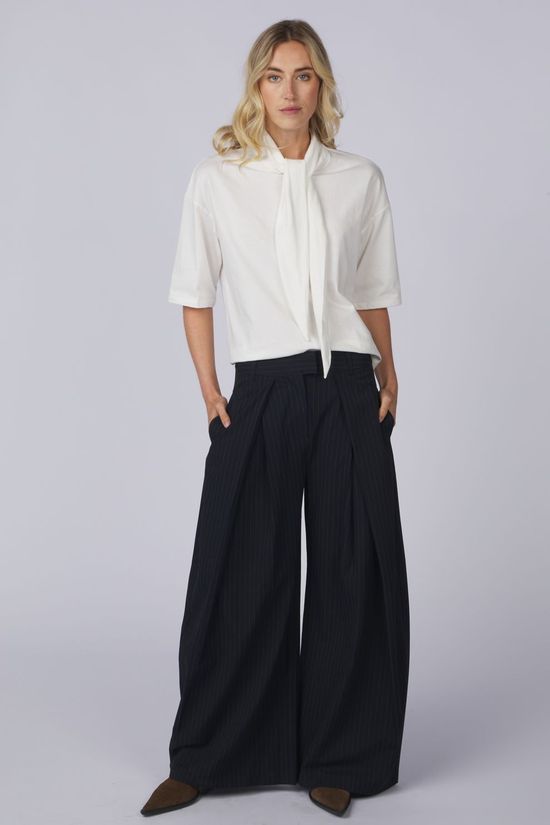 Vero Moda Broek Alina Navy Blazer Detail:White Pinstripe