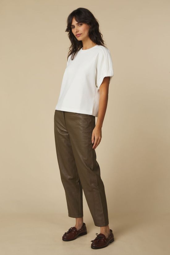 Yaya T-Shirt Sleeveless Sweatshirt With Pleated Off White