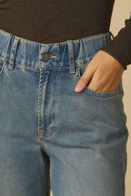 Yaya Jeans Extra Long Loose Wide Denim - L32 Mid Blue Denim