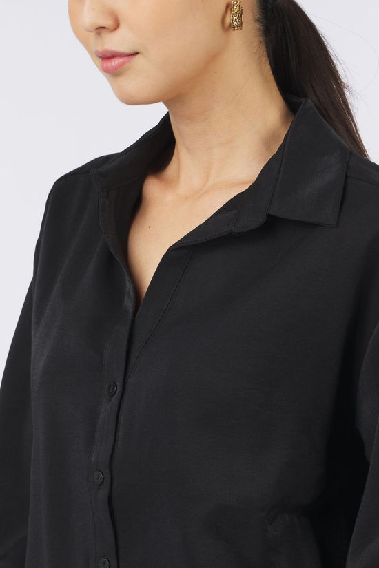 Pom Amsterdam Chemise Violet Shimmer Black Black