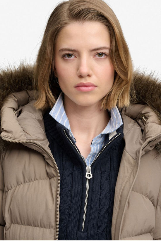 Superdry Veste Hooded Faux Fur Fuji Padded Jacket Verweerd Steenbruin