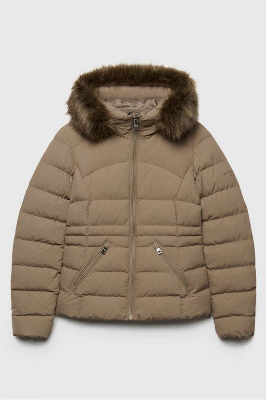 Superdry Veste Hooded Faux Fur Fuji Padded Jacket Verweerd Steenbruin