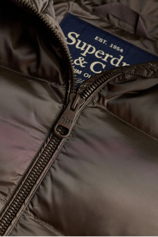 Superdry Veste Hooded Shine Puffer Jacket Deep Khaki Green