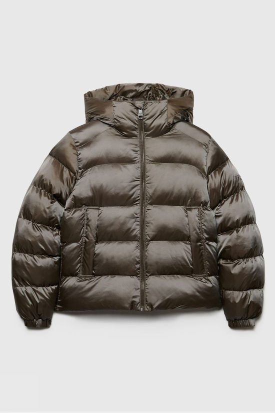 Superdry Veste Hooded Shine Puffer Jacket Deep Khaki Green