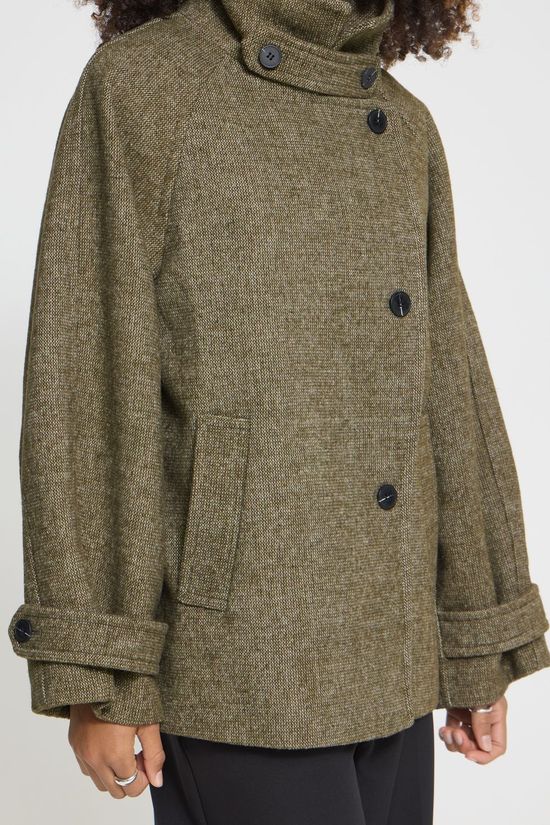 Ichi Manteau Gaziva Dusky Green Melange