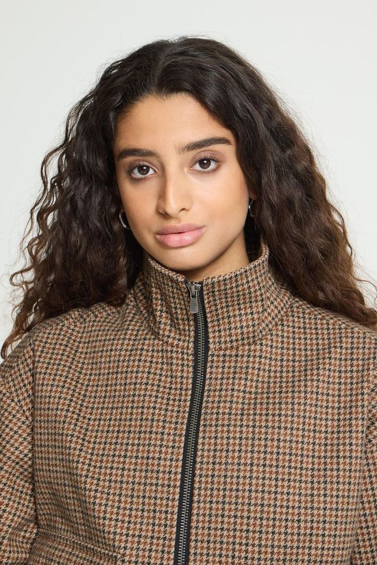 Ichi Manteau Esolu Brown Check