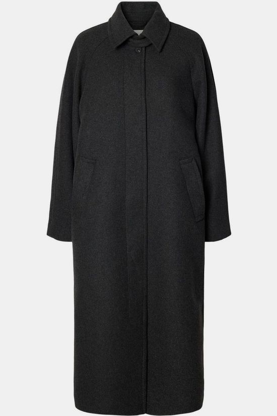 Selected Mantel Slwraey Manteco Coat Dark Grey Melange
