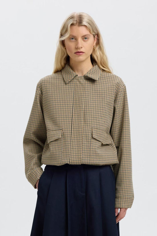 Selected Manteau Slwrelaxed Elara Bomber Jacket Monks Robe Checks