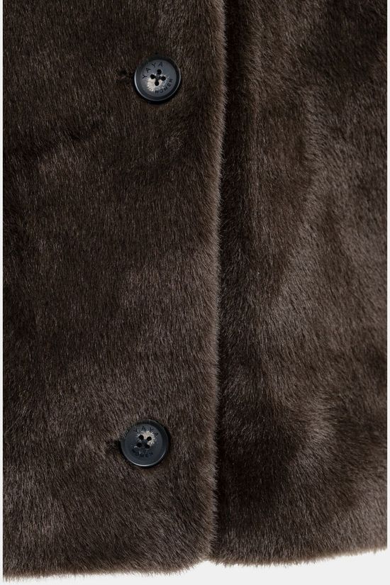Yaya Manteau Oversized Reversible Faux Fur Sleeveless Jacket Delicioso Brown