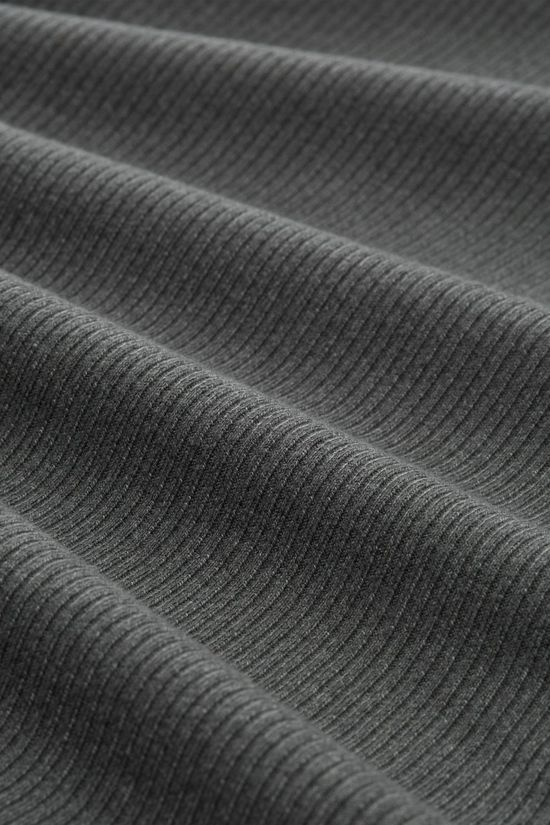 Tom Tailor T-Shirt Rib With Lettuce Hems Dark Olive Melange