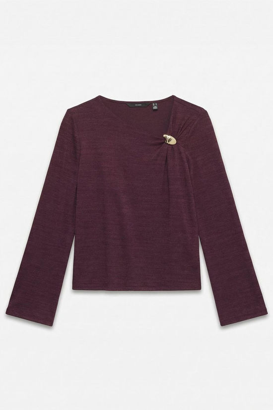 Vero Moda T-Shirt Coral Windsor Wine Detail:Black Melange