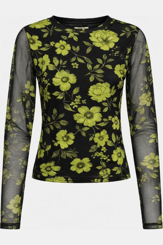 Only T-Shirt Nova Black Aop:Cardamom Seed Flowers