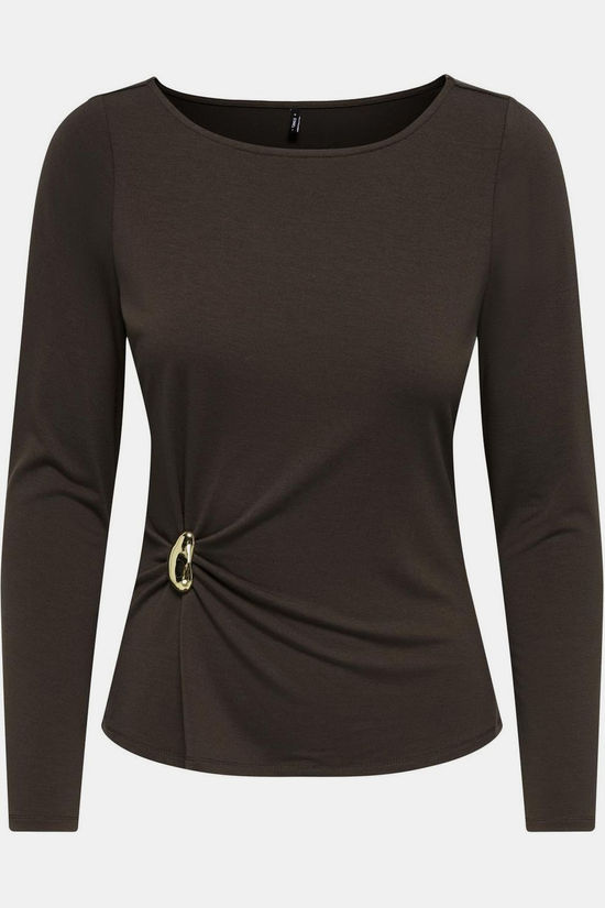 Only T-Shirt Elena Coffee Bean Detail:Gold Charm