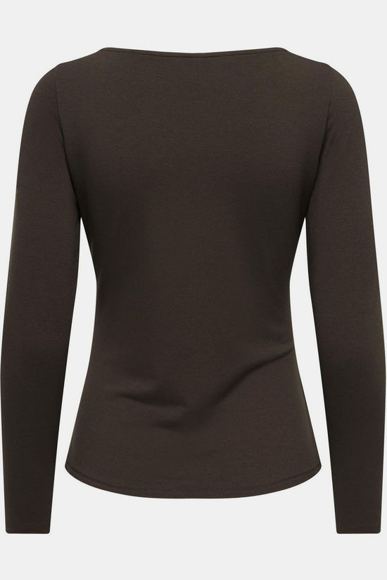 Only T-Shirt Elena Coffee Bean Detail:Gold Charm