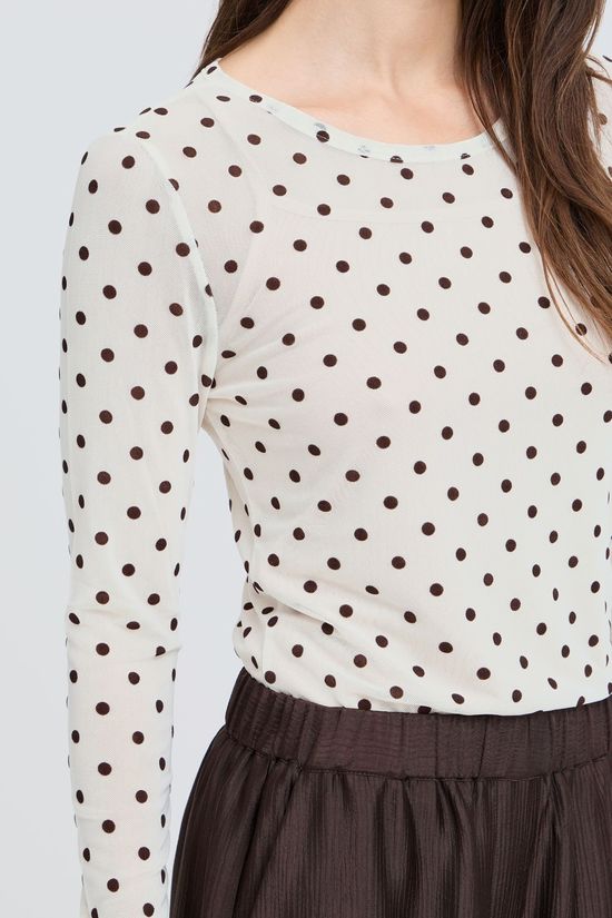 Fransa T-Shi Deta White W. Brown Dots