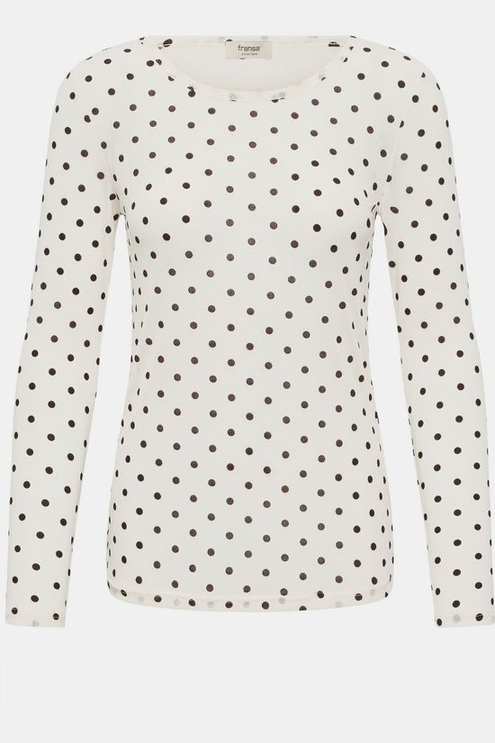 Fransa T-Shi Deta White W. Brown Dots