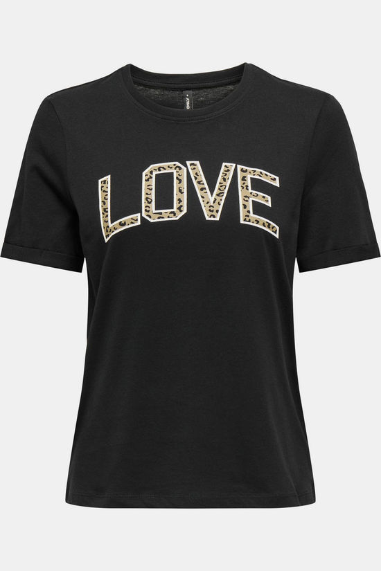 Only T-Shirt Lea Print Box Black