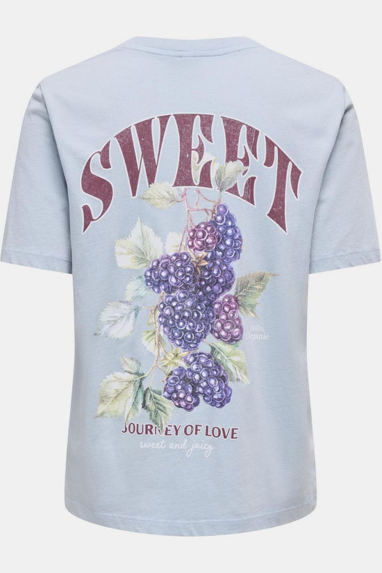 Only T-Shirt Lucy Monja Dusty Blue Print:Sweet Blackberry