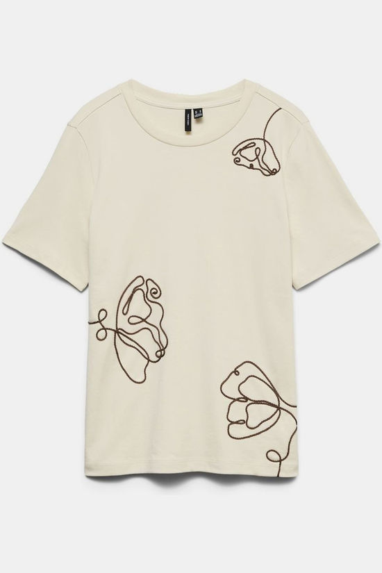 Vero Moda T-Shirt Irene Birch Detail:Cocoa Brown