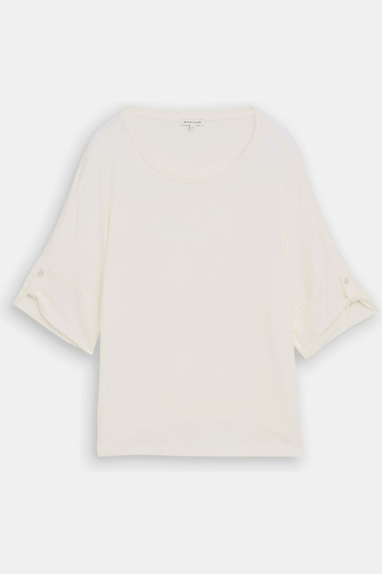 Tom Tailor T-Shirt Boatneck Whisper White