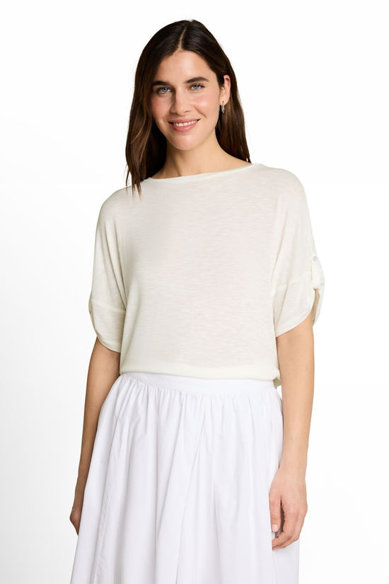 Tom Tailor T-Shirt Boatneck Whisper White