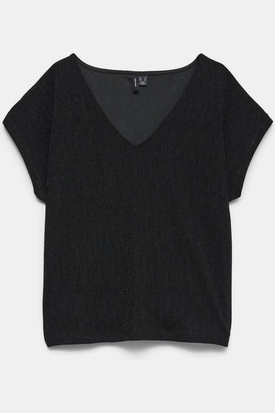 Vero Moda T-Shirt Night Black Detail:Black Lurex