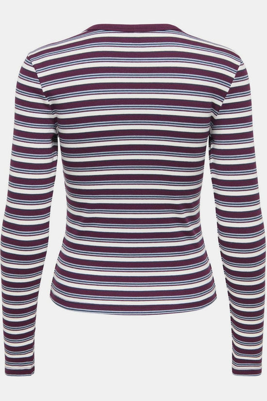 Only T-Shirt Val Fig Stripes:Dusty Blue + Cd + Navy Blazer (Mia)