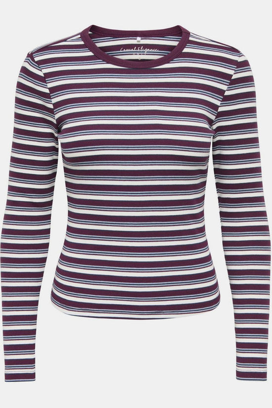 Only T-Shirt Val Fig Stripes:Dusty Blue + Cd + Navy Blazer (Mia)