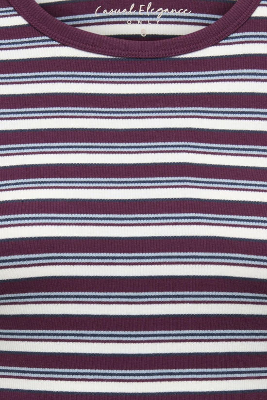 Only T-Shirt Val Fig Stripes:Dusty Blue + Cd + Navy Blazer (Mia)