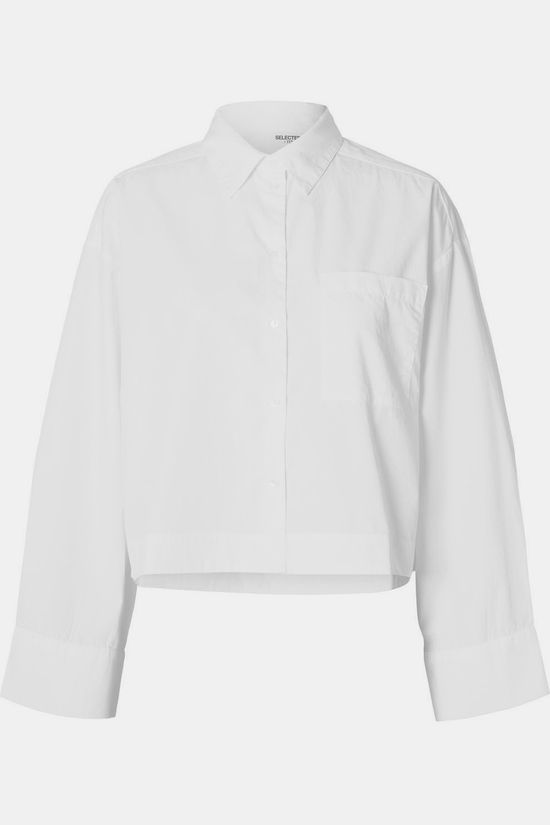 Selected Hemd Astha Cropped Boxy Bright White