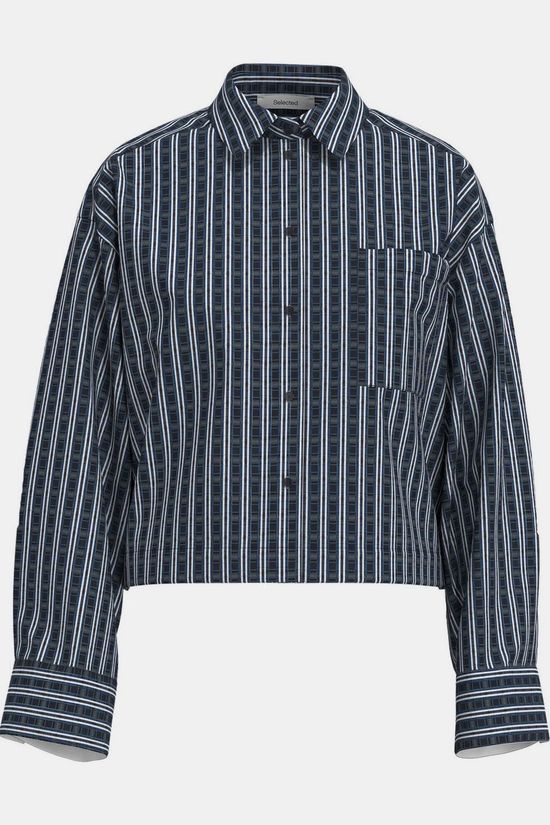 Selected Hemd Astha Cropped Boxy Peat/Checks Check