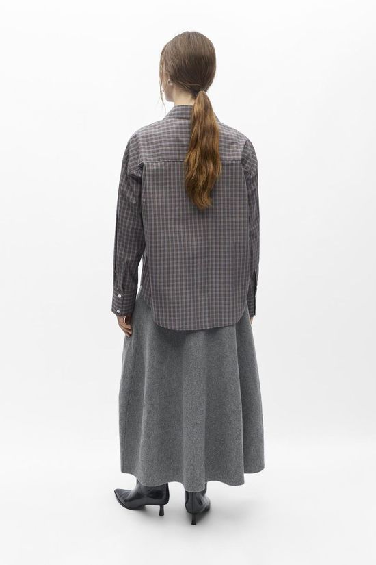 Object Chemise Zila Grey Checks:Brown/White