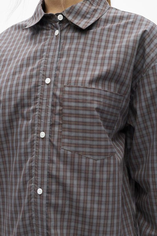 Object Chemise Zila Grey Checks:Brown/White