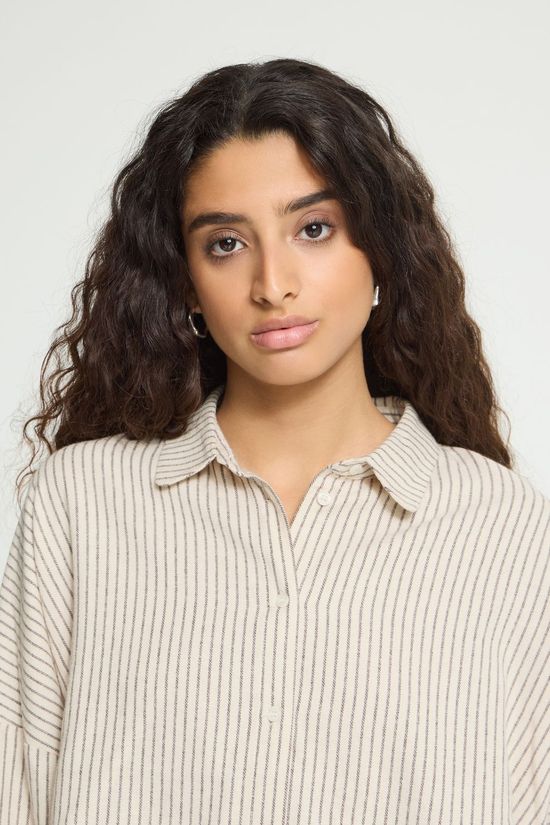Ichi Chemise Tamanna Birch/Coffee Bean Stripe