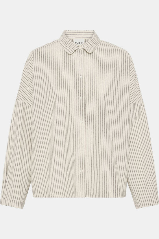 Ichi Chemise Tamanna Birch/Coffee Bean Stripe