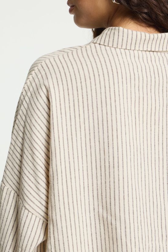 Ichi Chemise Tamanna Birch/Coffee Bean Stripe