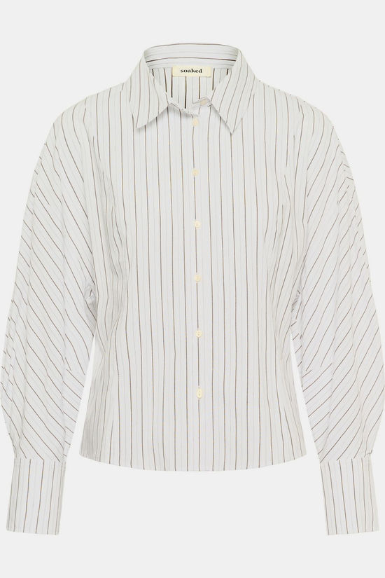 Soaked in Luxury Chemise Noelle White And Beech Stripe