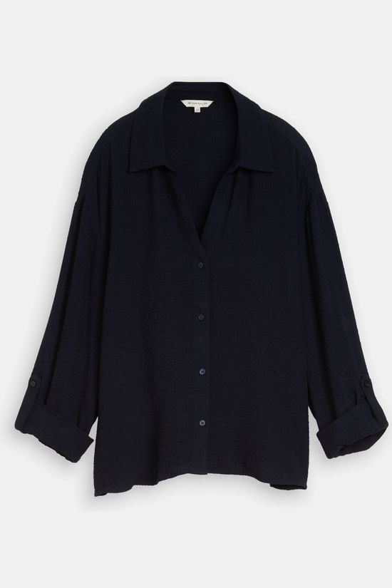 Tom Tailor Hemd Blouse Casual Solid Sky Captain Blue