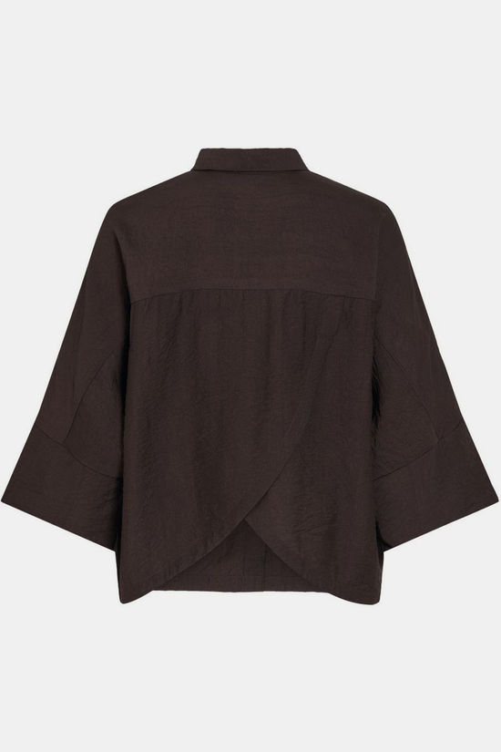Vila Chemise Sara Back Detail Coffee Bean