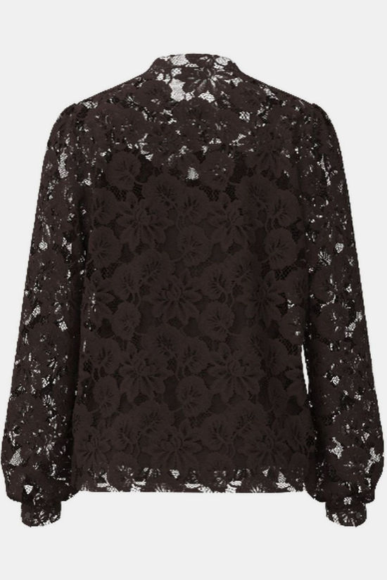 Vila Hemd Sala Lace Coffee Bean