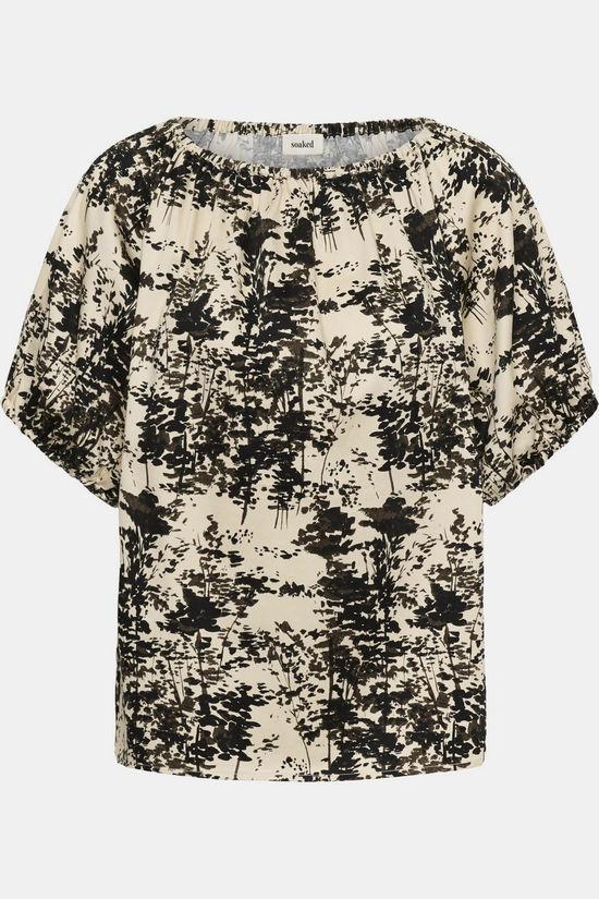 Soaked in Luxury Chemisier Naelle Printed Oatmeal Forest