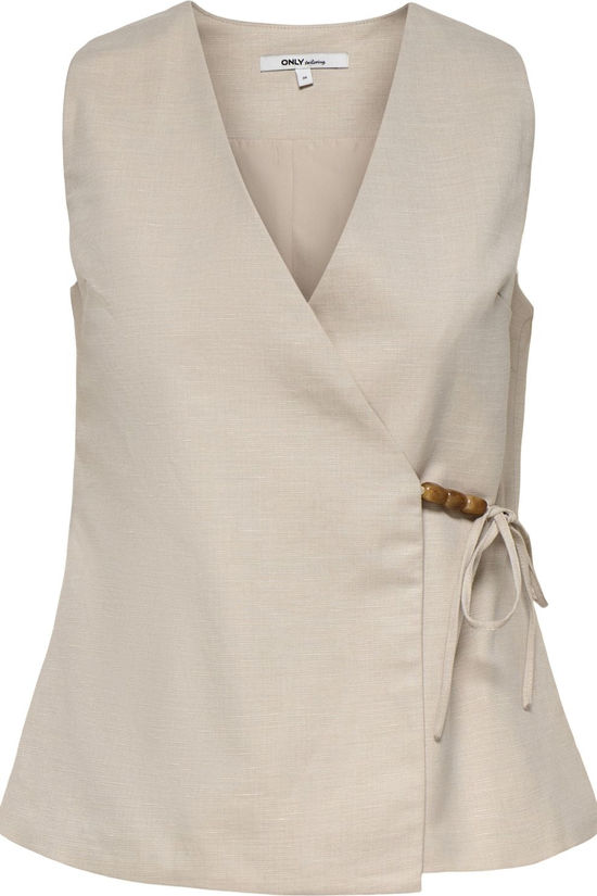 Only Chemisier Baia Linen Bl Wrap Waistcoat Chateau Gray
