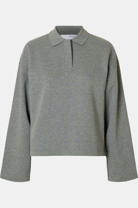 Selected Trui Ari Gia Sweat Medium Grey Melange