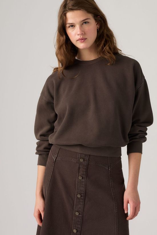 Levi's Trui Vintage Boxy Sweatshirt H226 Womens Fleece Java Brushed Fleece