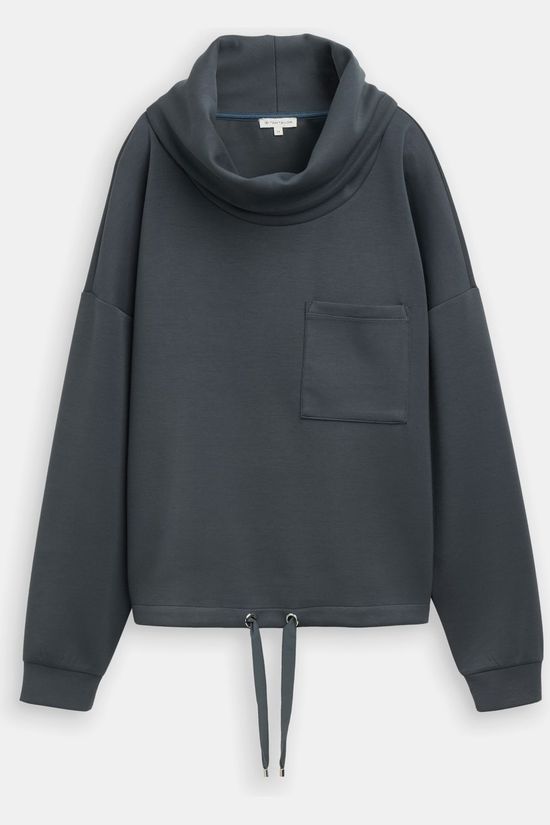 Tom Tailor Pull Scuba Waterfall Collar Darkest Olive