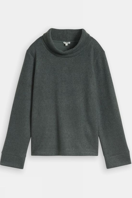 Tom Tailor Pull Wide Roll Neck Cosy Rib Dark Olive Melange